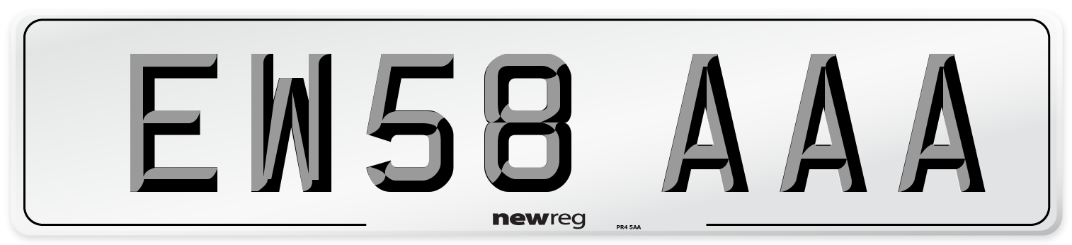 EW58 AAA Number Plate from New Reg